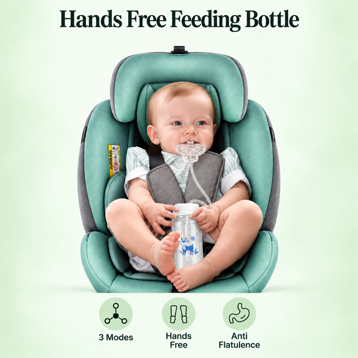 BOTTLi 3-in-1 Hands-Free Baby Feeding Bottle